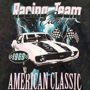 Chemistry Mens Sz L Racing Team Camaro American Classic Black Dark Gray T-Shirt
